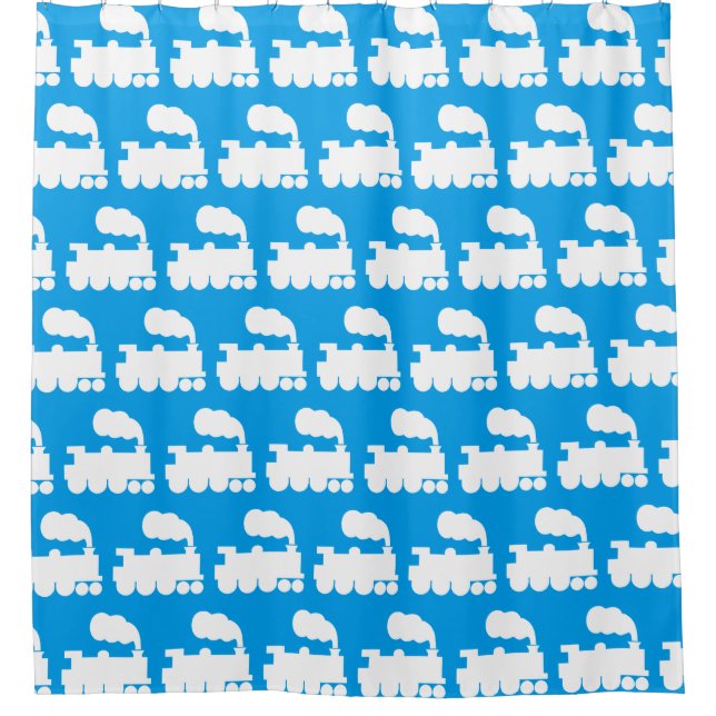 Steam Train Pattern - White on Blue (Front)
