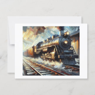 Steam Train,  Postcard