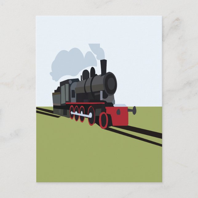 Steam Train Railroad Postcard (Front)