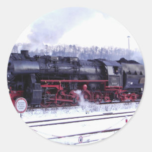 steam train railway locomotive station engine classic round sticker