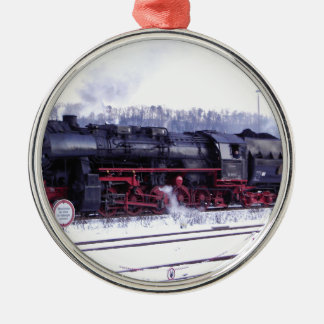 steam train railway locomotive station engine metal ornament