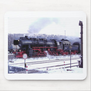 steam train railway locomotive station engine mouse pad