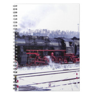 steam train railway locomotive station engine notebook