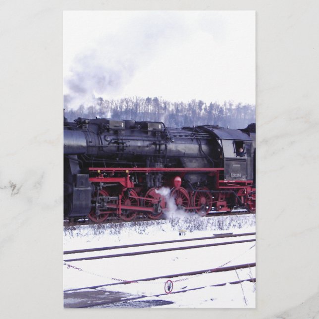 steam train railway locomotive station engine stationery (Front)