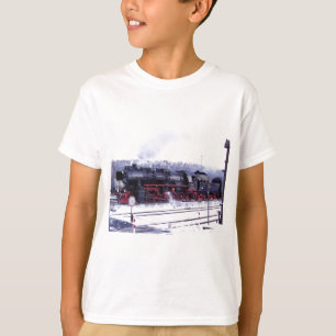 steam train railway locomotive station engine T-Shirt
