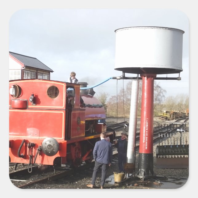 STEAM TRAIN   SQUARE STICKER (Front)