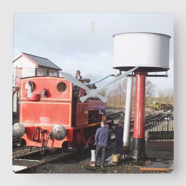 STEAM TRAIN   SQUARE WALL CLOCK (Front)