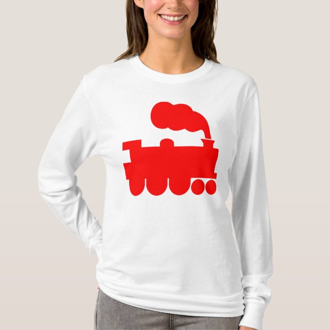 Steam Train Symbol - Red T-Shirt (Front)