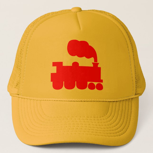 Steam Train Symbol - Red Trucker Hat (Front)