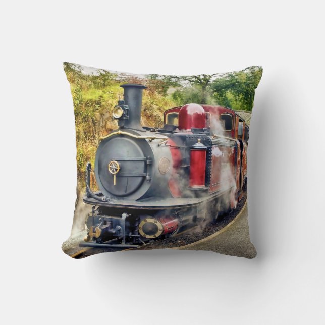 STEAM TRAIN THROW PILLOW (Front)