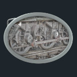 STEAM TRAIN WHEELS  BELT BUCKLE<br><div class="desc">An art design of a steam train wheels.</div>