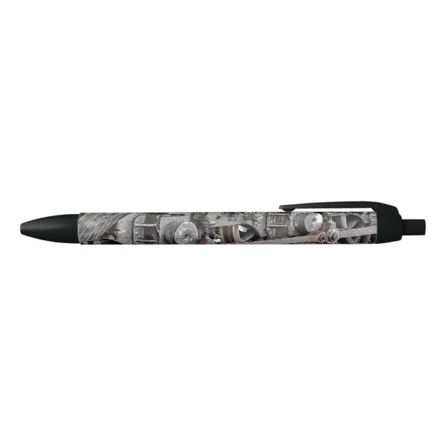 STEAM TRAIN WHEELS   BLACK INK PEN (Top)