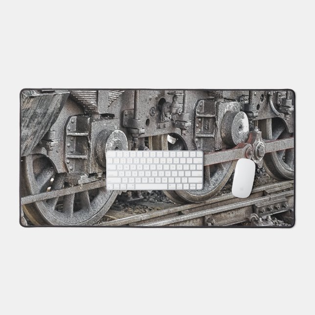 STEAM TRAIN WHEELS   DESK MAT (Keyboard & Mouse)
