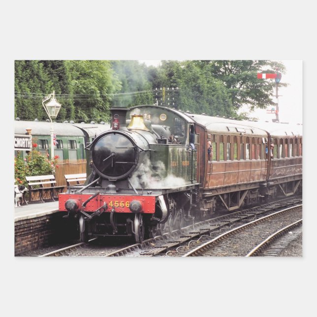 STEAM TRAIN WRAPPING PAPER SHEET (Front)