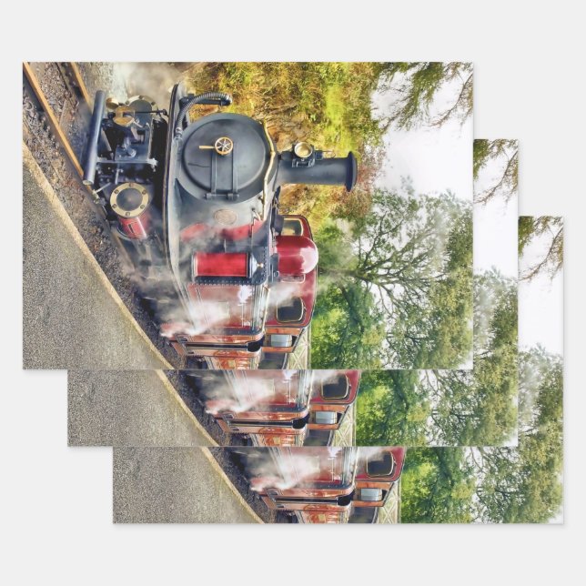STEAM TRAIN WRAPPING PAPER SHEET (Set)