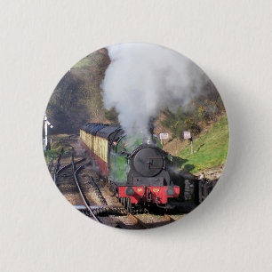 STEAM TRAINS 2 INCH ROUND BUTTON