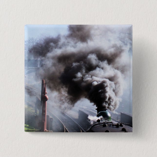 STEAM TRAINS 2 INCH SQUARE BUTTON (Front)