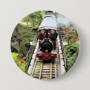 STEAM TRAINS 3 INCH ROUND BUTTON
