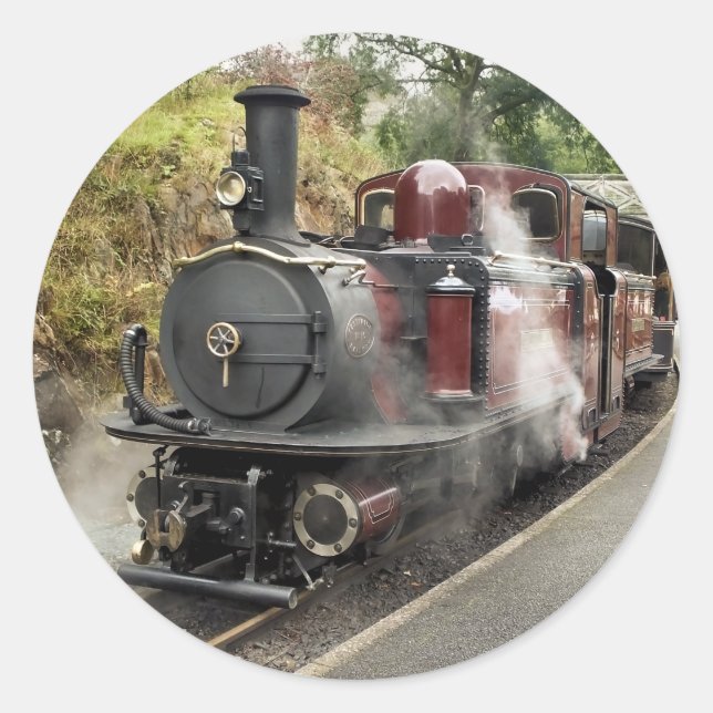 STEAM TRAINS CLASSIC ROUND STICKER (Front)