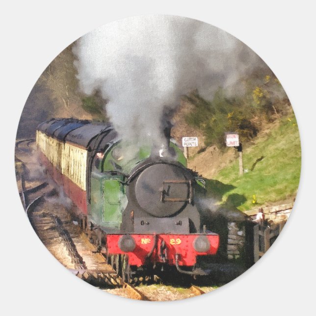 STEAM TRAINS CLASSIC ROUND STICKER (Front)