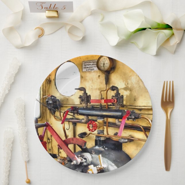 STEAM TRAINS   FOOTPLATE  PAPER PLATE (Wedding)