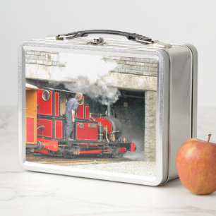 STEAM TRAINS METAL LUNCH BOX
