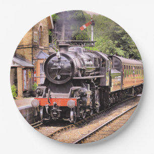 STEAM TRAINS PAPER PLATE