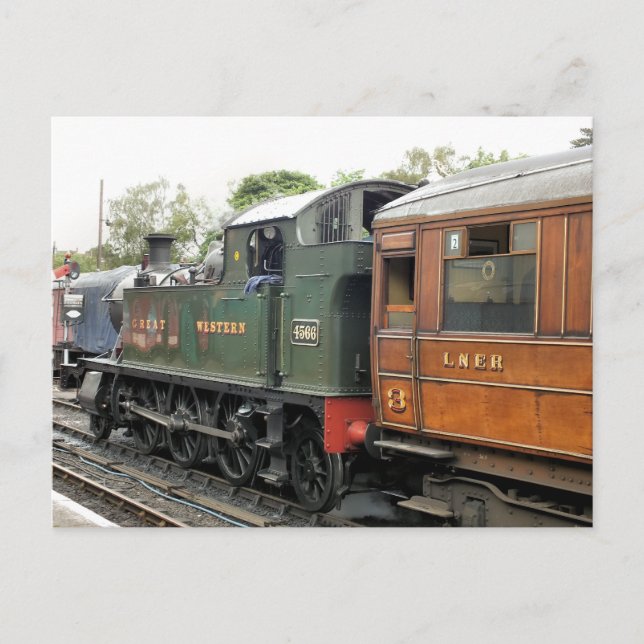 STEAM TRAINS POSTCARD (Front)