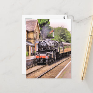 STEAM TRAINS POSTCARD