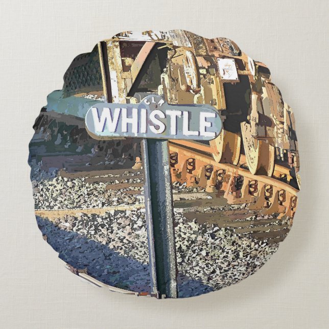STEAM TRAINS ROUND PILLOW (Front)