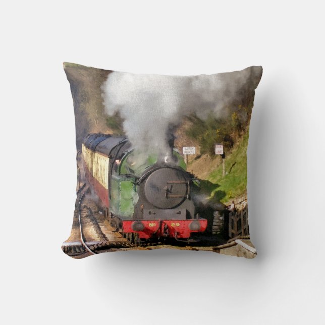 STEAM TRAINS THROW PILLOW (Front)