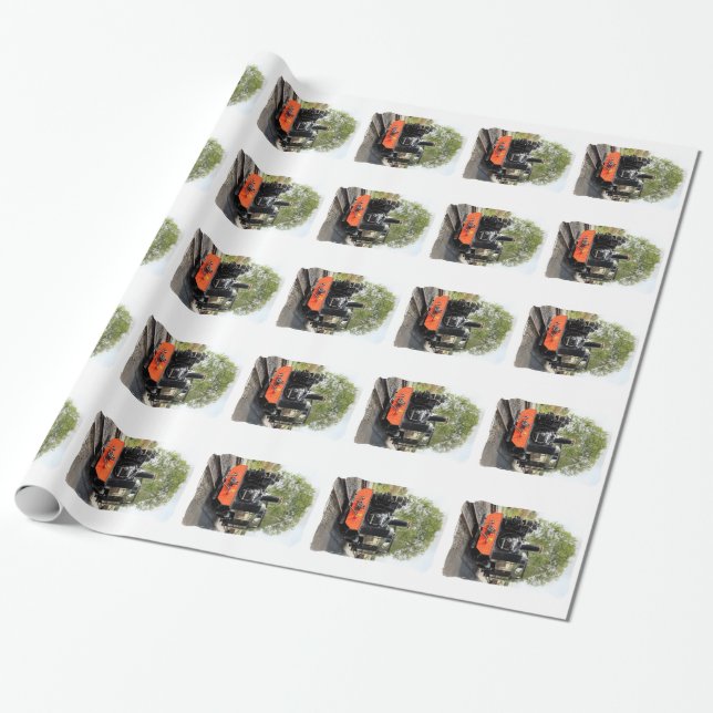 STEAM TRAINS WRAPPING PAPER (Unrolled)