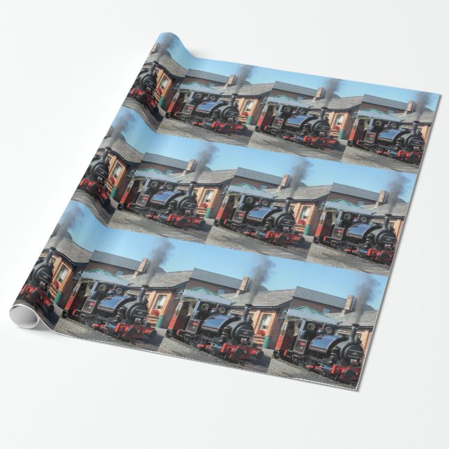 STEAM TRAINS WRAPPING PAPER (Unrolled)