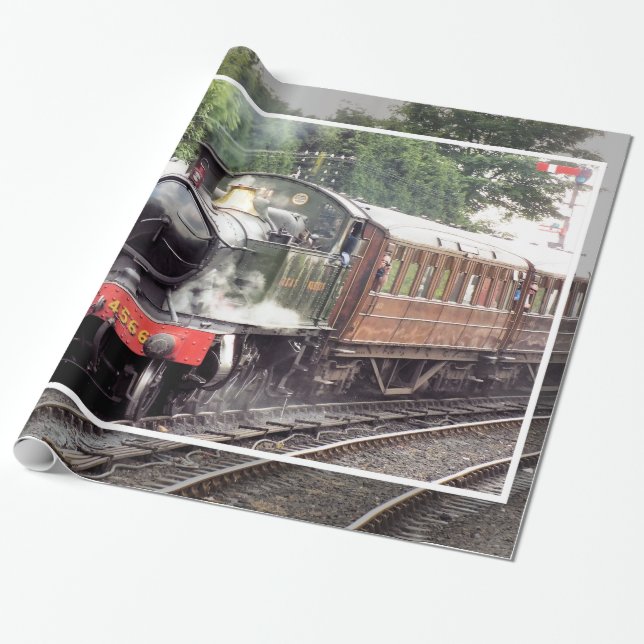 STEAM TRAINS WRAPPING PAPER (Unrolled)