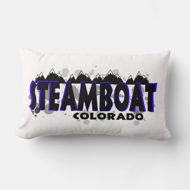 Steamboat Colorado artistic paint splats pillow (Front)