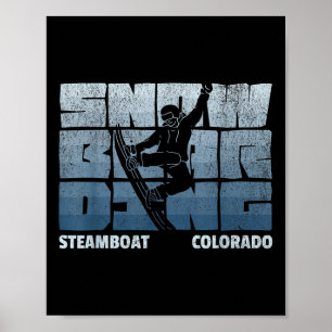 Steamboat Colorado Snowboarding Resort Vintage Sno Poster