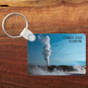 Steamboat Geyser Eruption Yellowstone Keychain