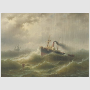 Steamboat in a Storm on the North Sea Tissue Paper