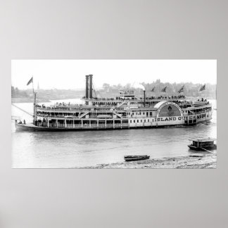 Steamboat 'Island Queen' 1906 BW Poster