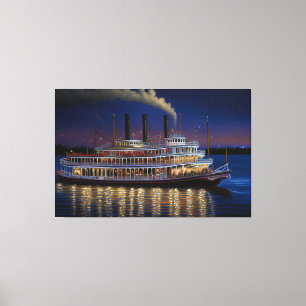 Steamboat On The Mississippi Canvas Print