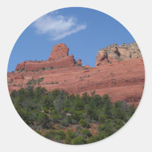 Steamboat Rock in Sedona Arizona Photography Classic Round Sticker