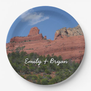 Steamboat Rock in Sedona Arizona Photography Paper Plate