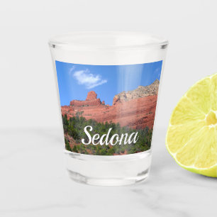 Steamboat Rock in Sedona Arizona Photography Shot Glass