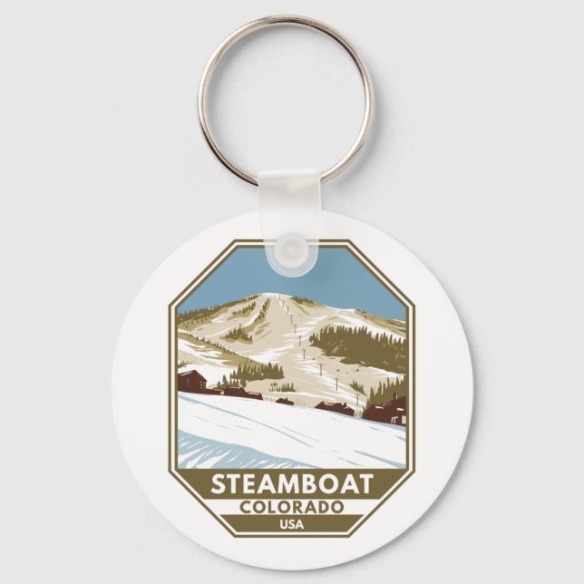 Steamboat Ski Area Winter Colorado Keychain (Front)