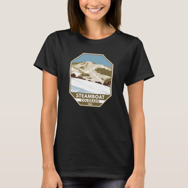 Steamboat Ski Area Winter Colorado T-Shirt (Front)