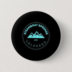 Steamboat Springs Colorado Elevated Co Mountain To 2 Inch Round Button