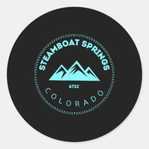 Steamboat Springs Colorado Elevated Co Mountain To Classic Round Sticker