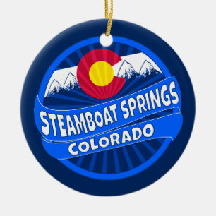Steamboat Springs Colorado mountain burst ornament
