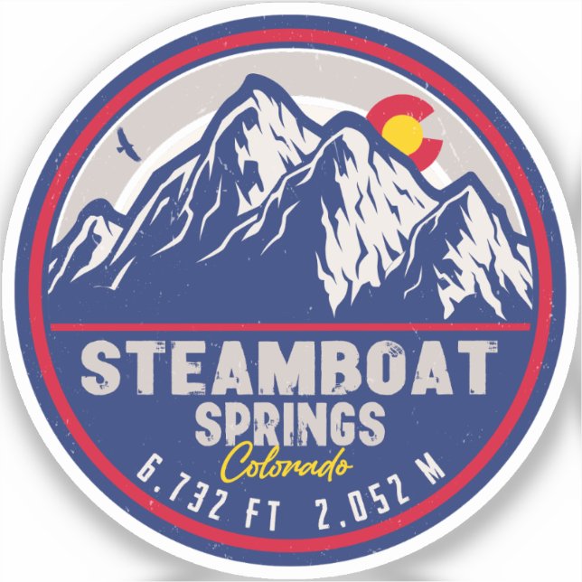 Steamboat Springs Colorado Retro Sunset Souvenirs (Front)