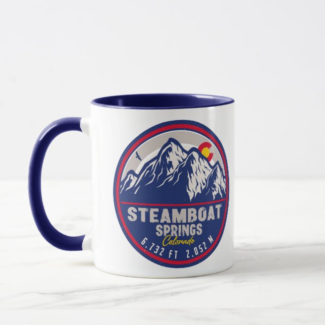 Steamboat Springs Colorado Retro Sunset Souvenirs Mug (Left)